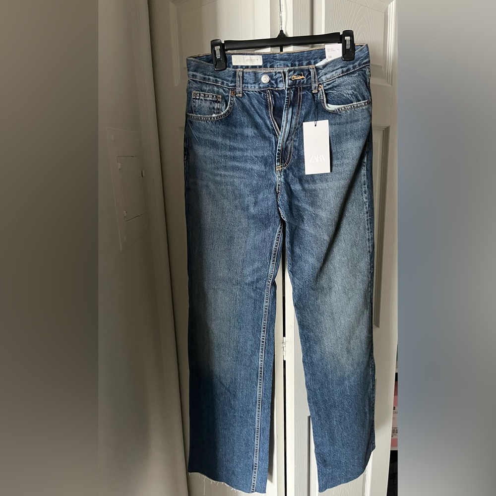 Zara Women’s Blue Wide-Leg Jeans